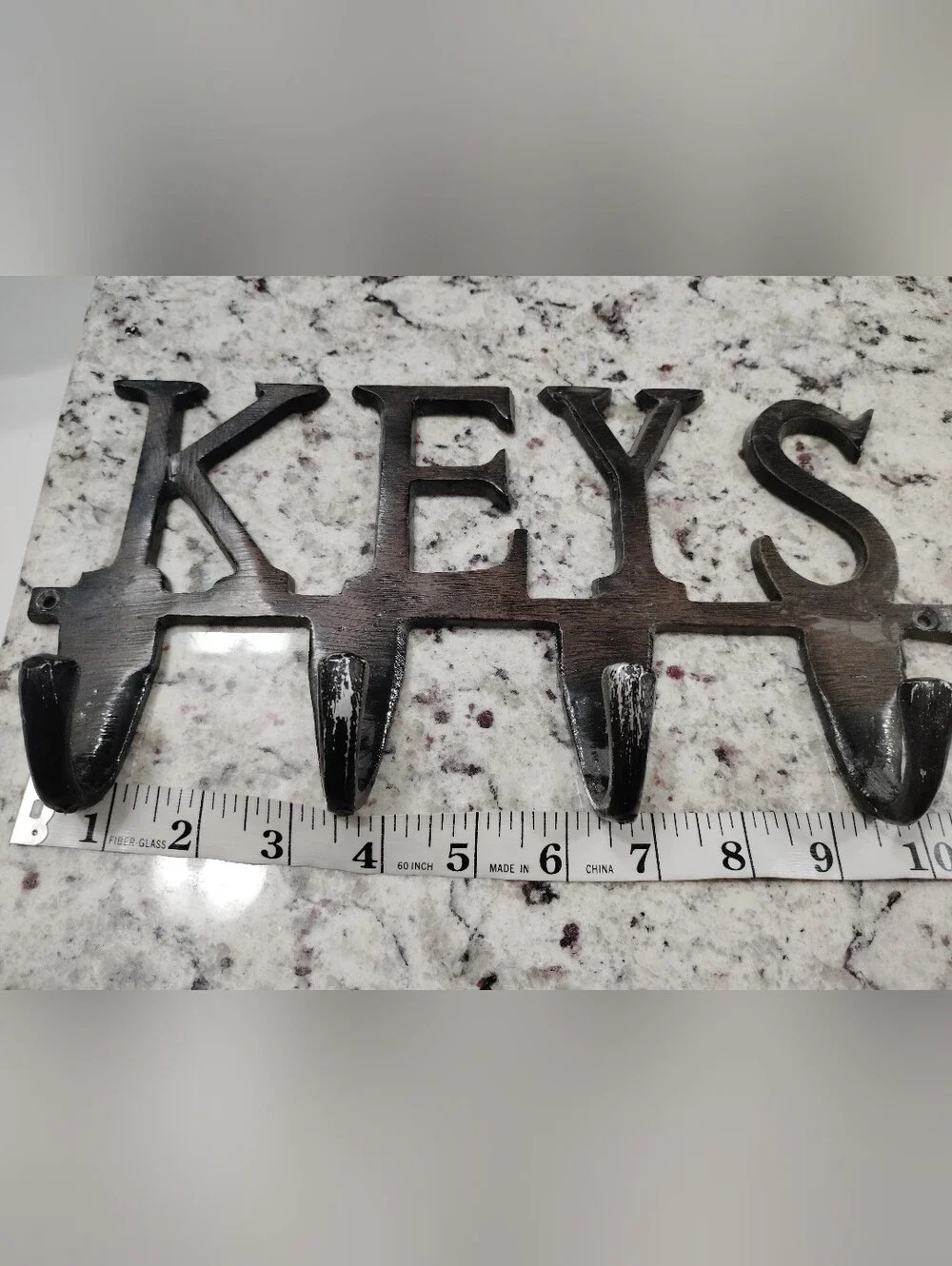 Black 'KEYS' Wall-Mounted Key Rack - Picture 1 of 3